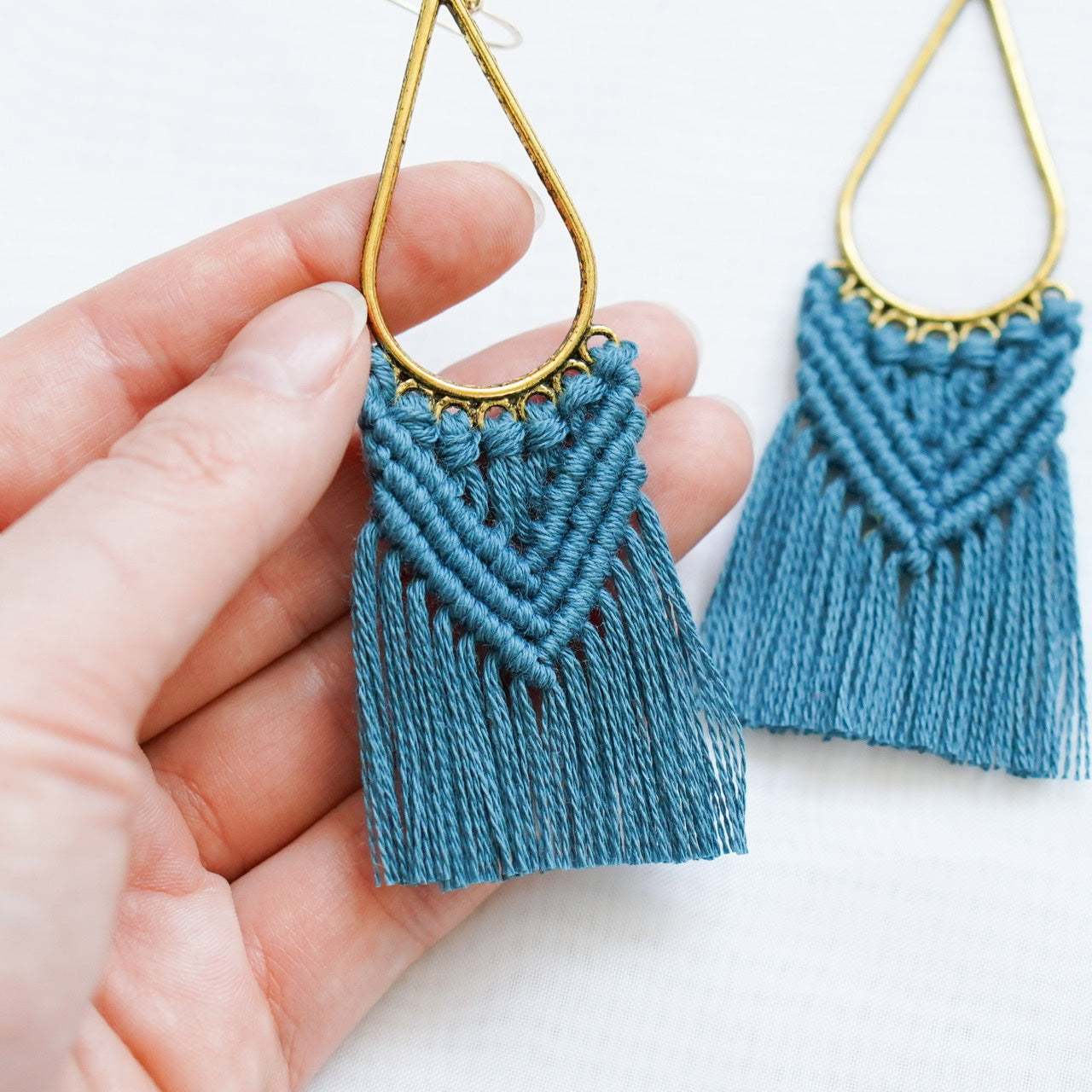 Handmade Macramé Drops- Petrol- Handgemacht- Makramee- Petrol