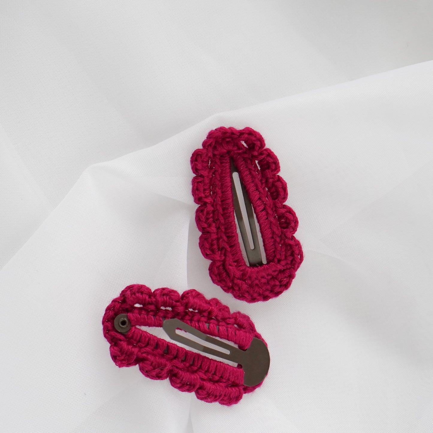 Crochet Hair Clips Drop Shape- set of two