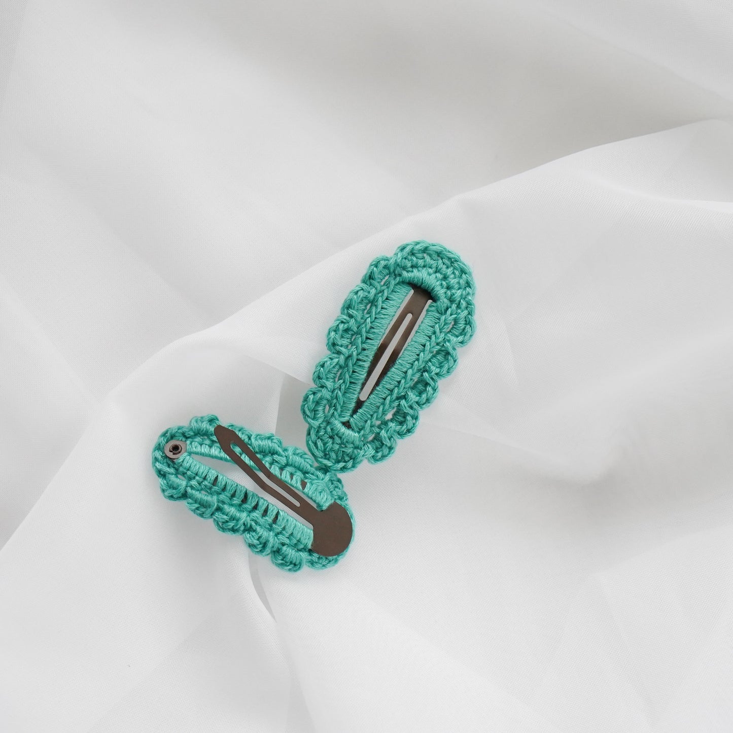 Crochet Hair Clips Drop Shape- set of two