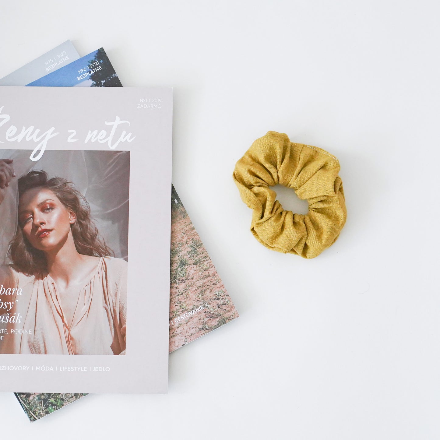 Scrunchies Fluffy Linen Mustard