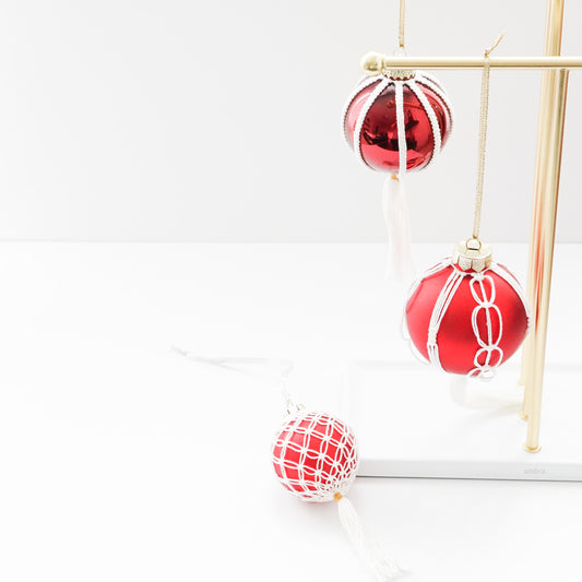 Boho Christmas Decoration- Elegant Red