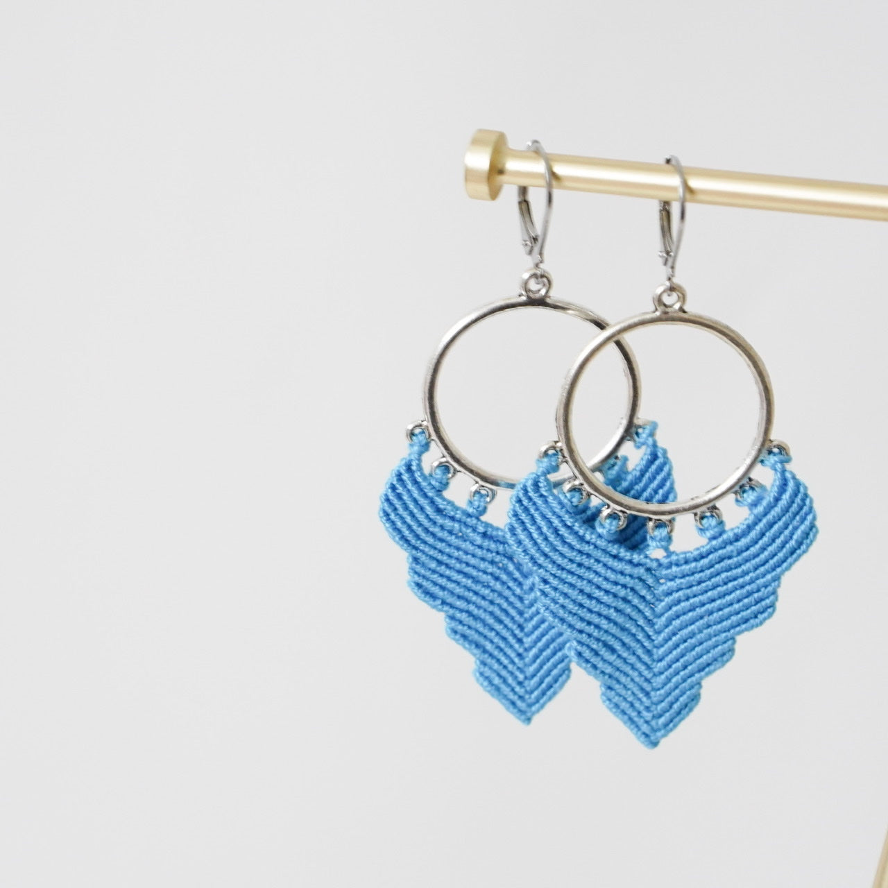 Micro Macramé Earrings Long Arrow