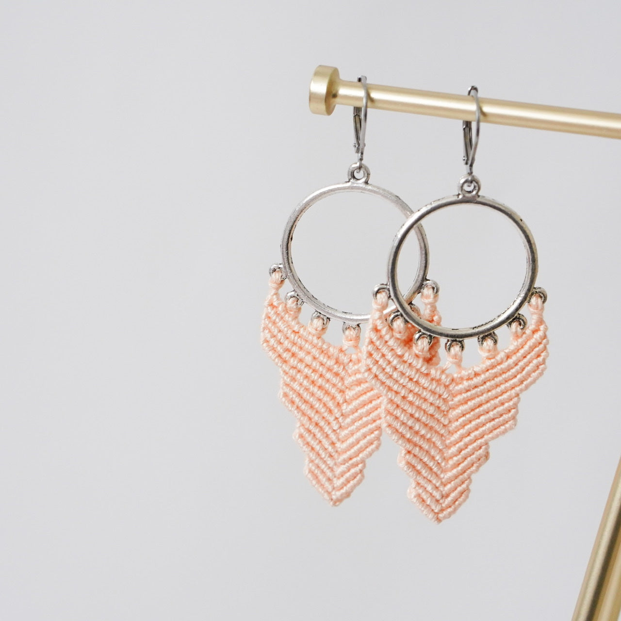 Micro Macramé Earrings Long Arrow