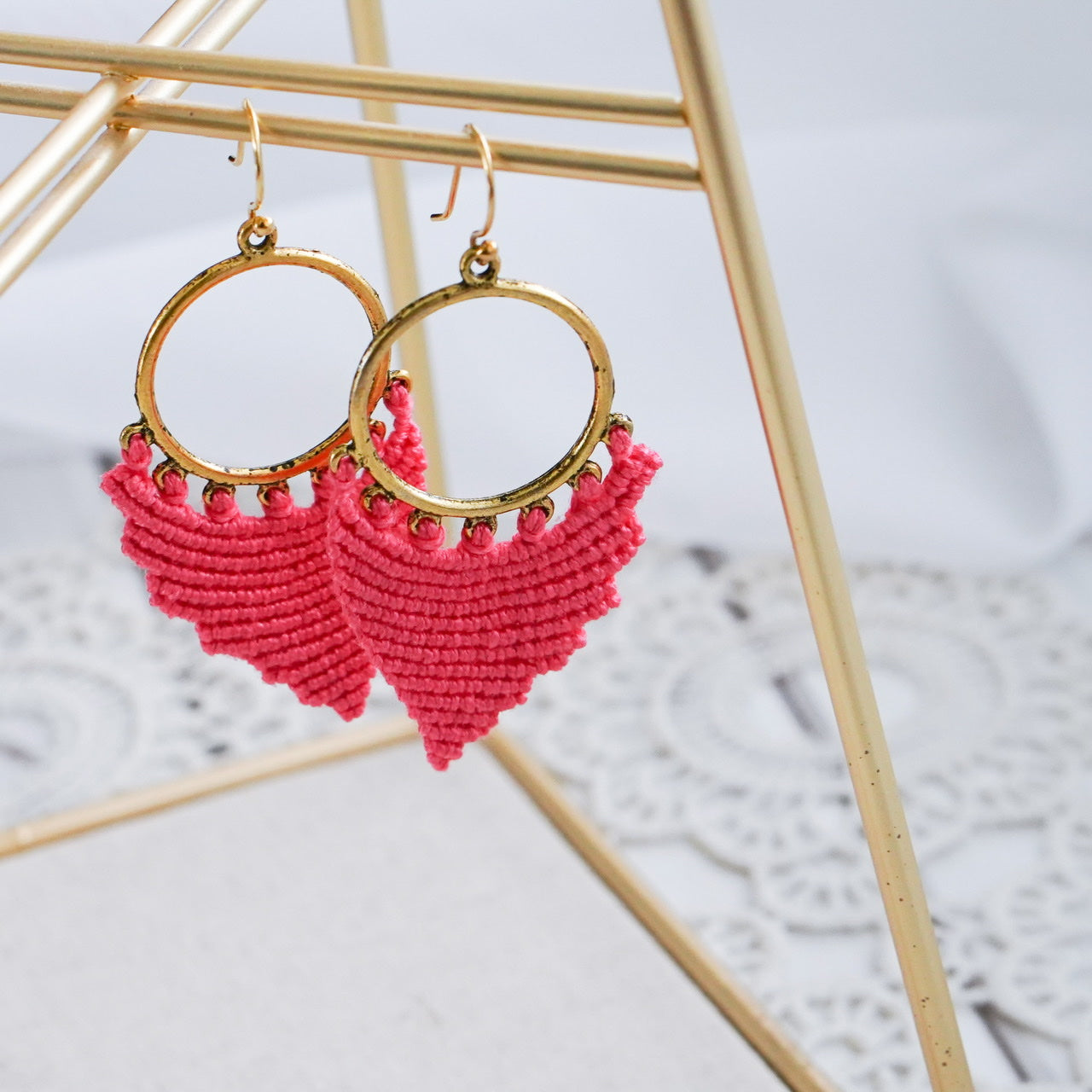 Micro on sale macrame earrings