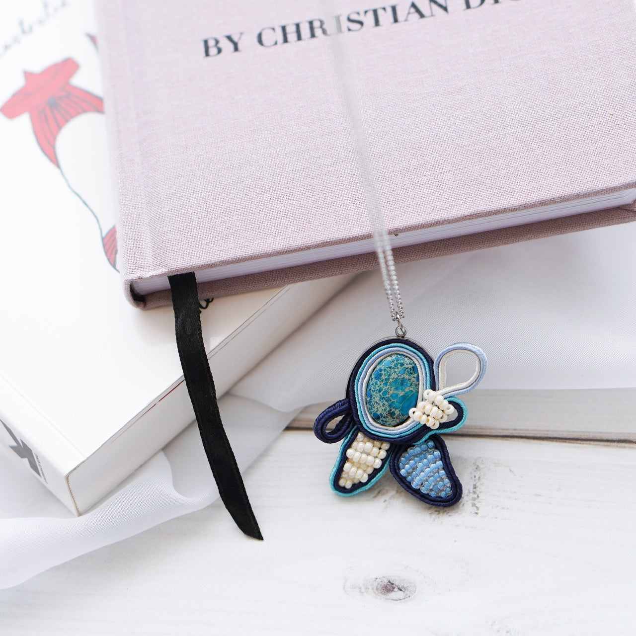 Soutache Medallion Blue Flower