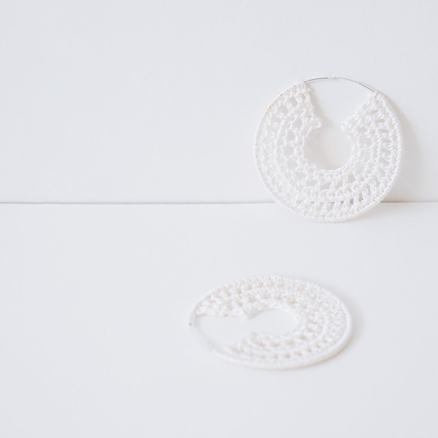 Crochet Boho Earrings Silver