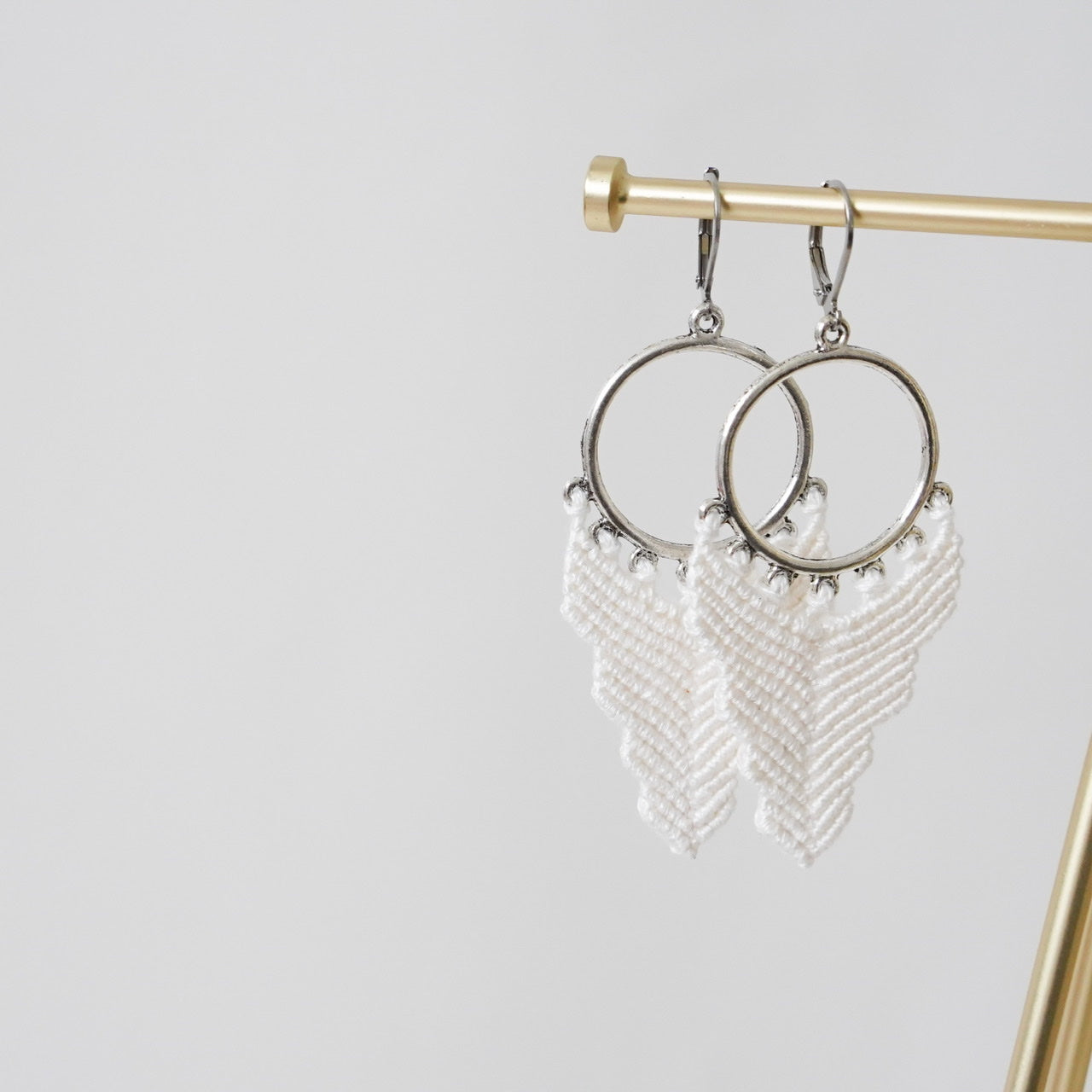 Micro Macramé Earrings Long Arrow