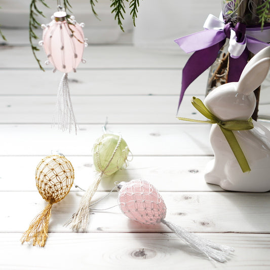 Handmade Boho Macramé Easter Egg Decoration