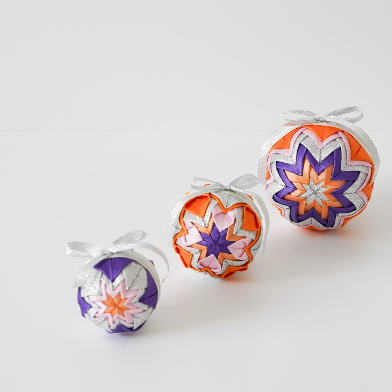 Christmas Ornaments Orange-Purple-Silver