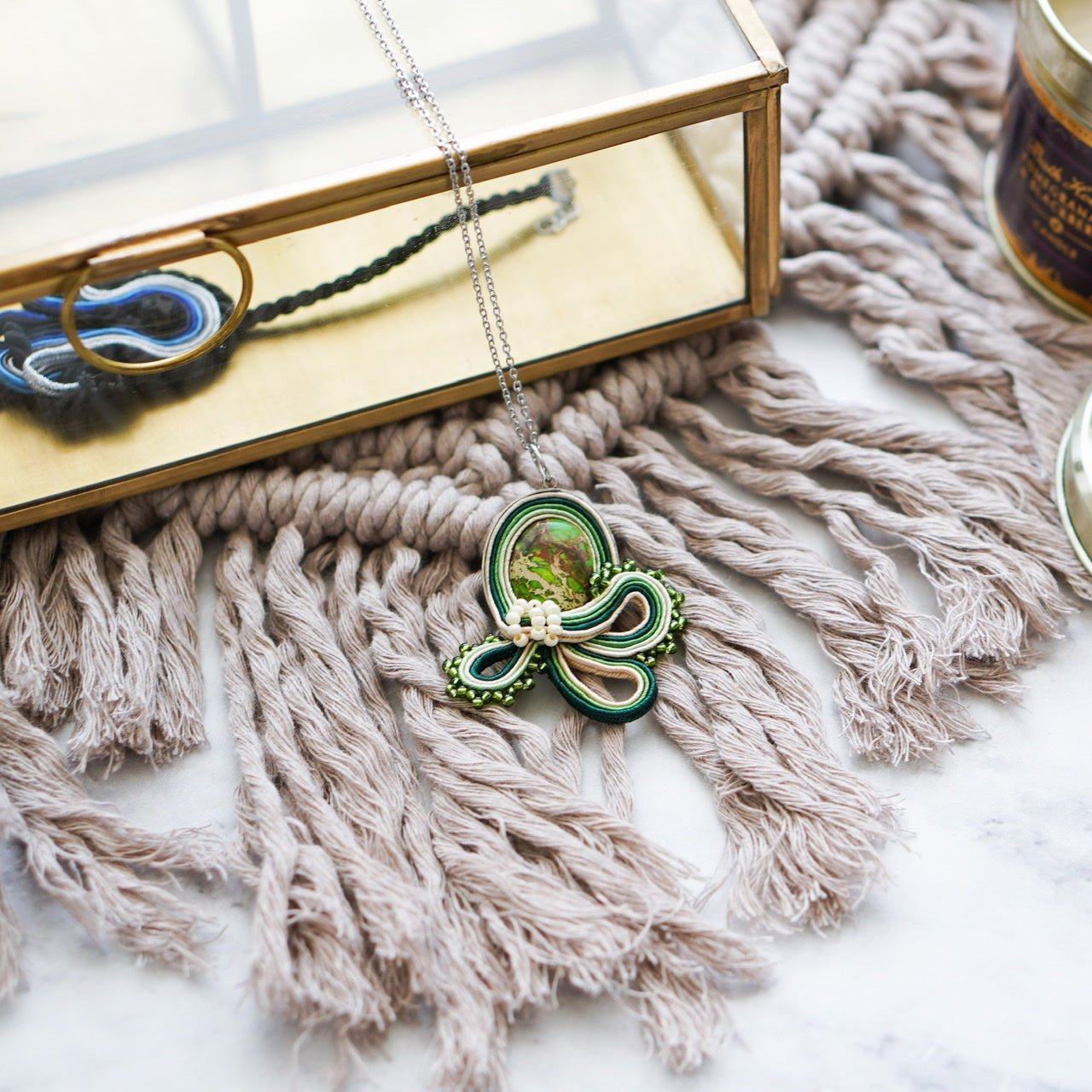 Handmade Soutache Necklace Medallion