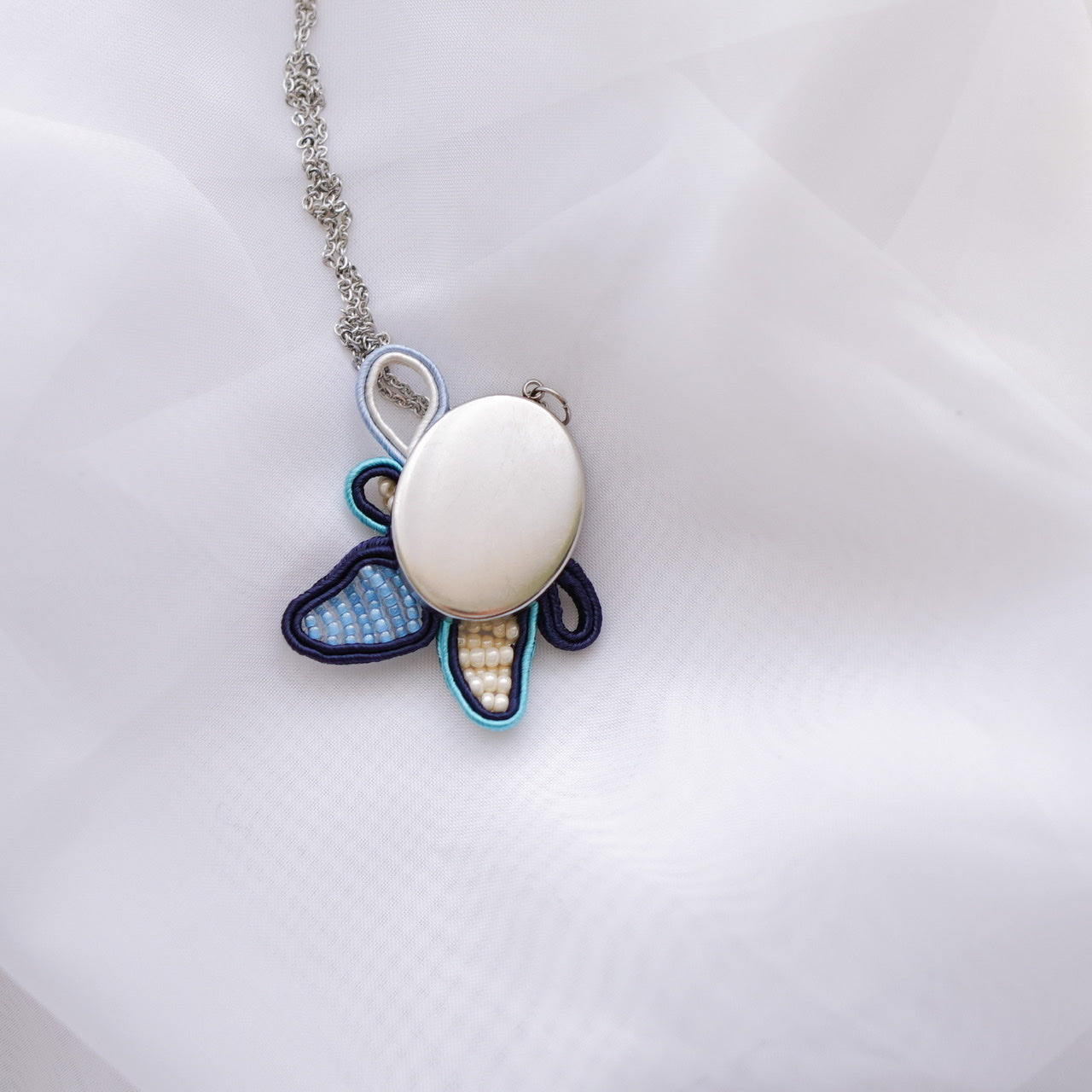 Soutache Medallion Blue Flower