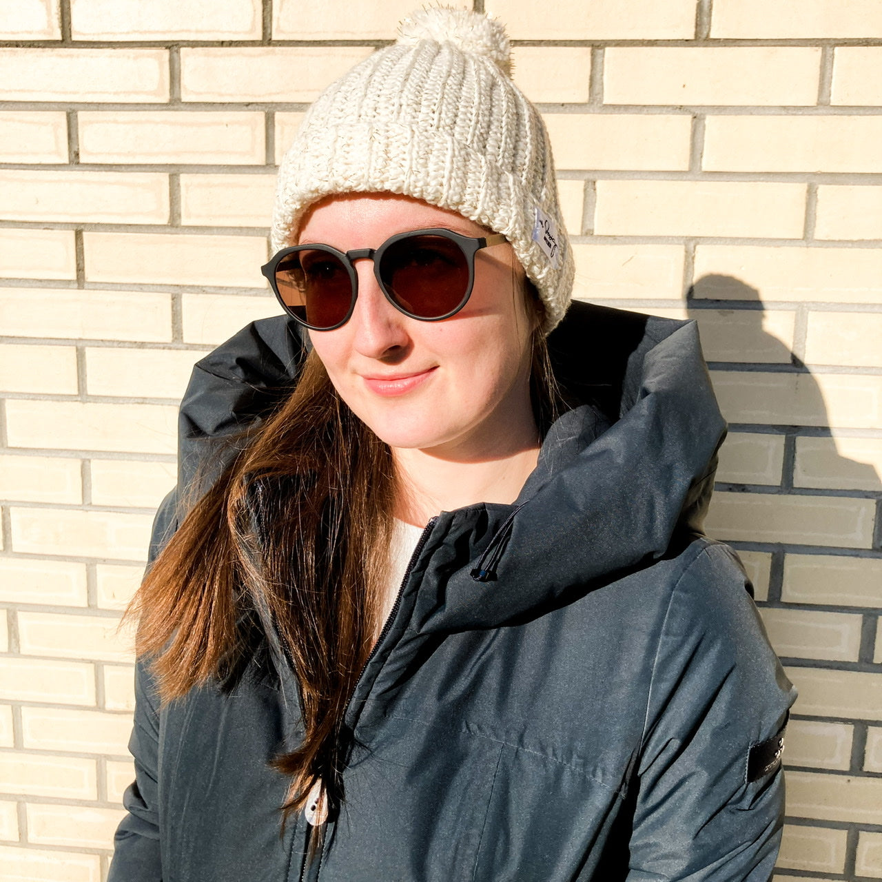 Pompom Beanie Ecru Gold