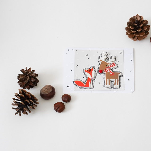 Winter Greetings- Fox & Deer