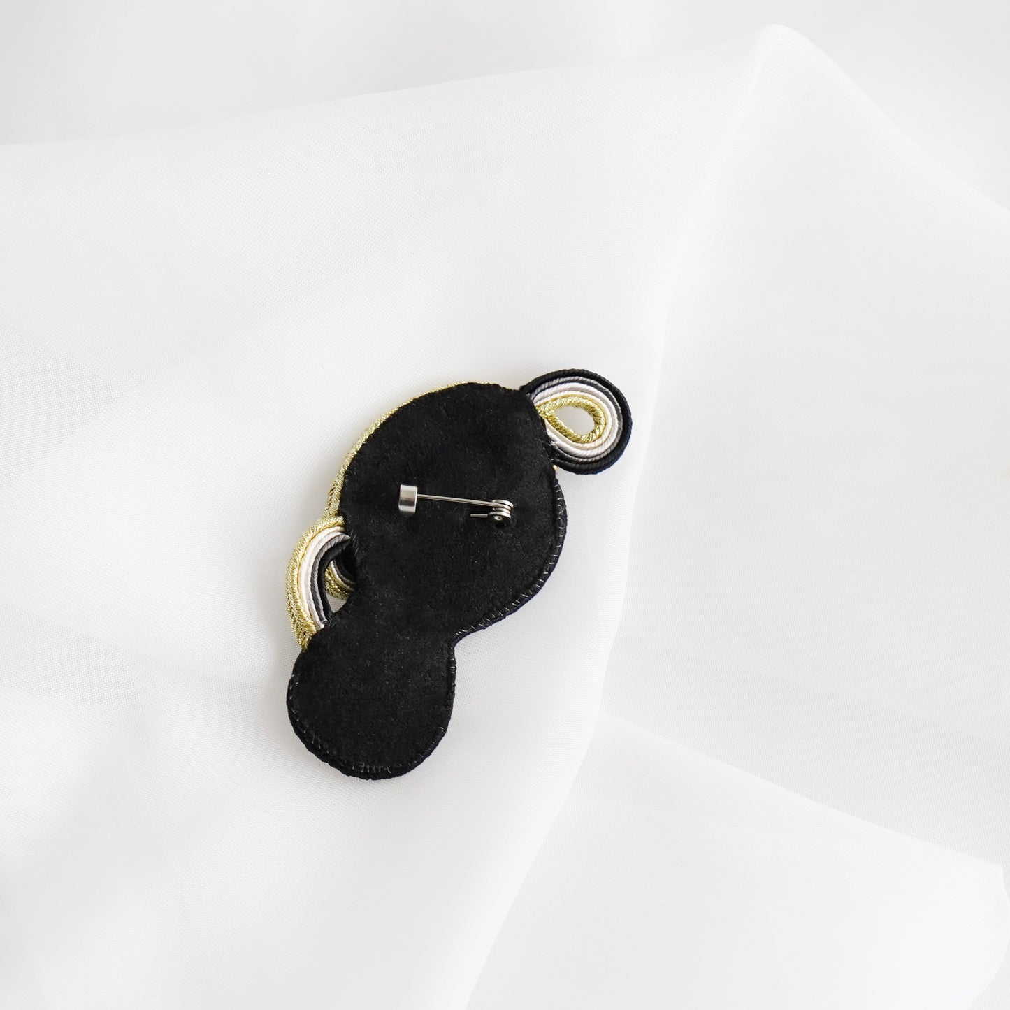 Soutache Brooch Golden Drop