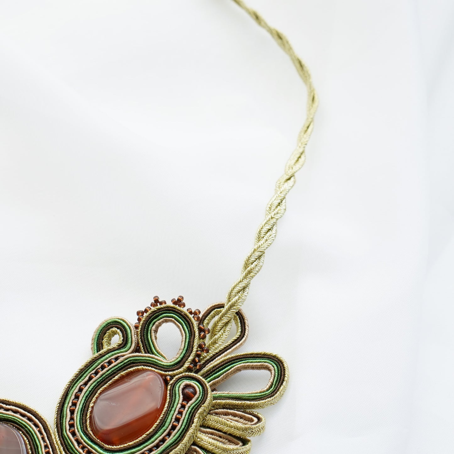 Soutache Necklace Forest Owl