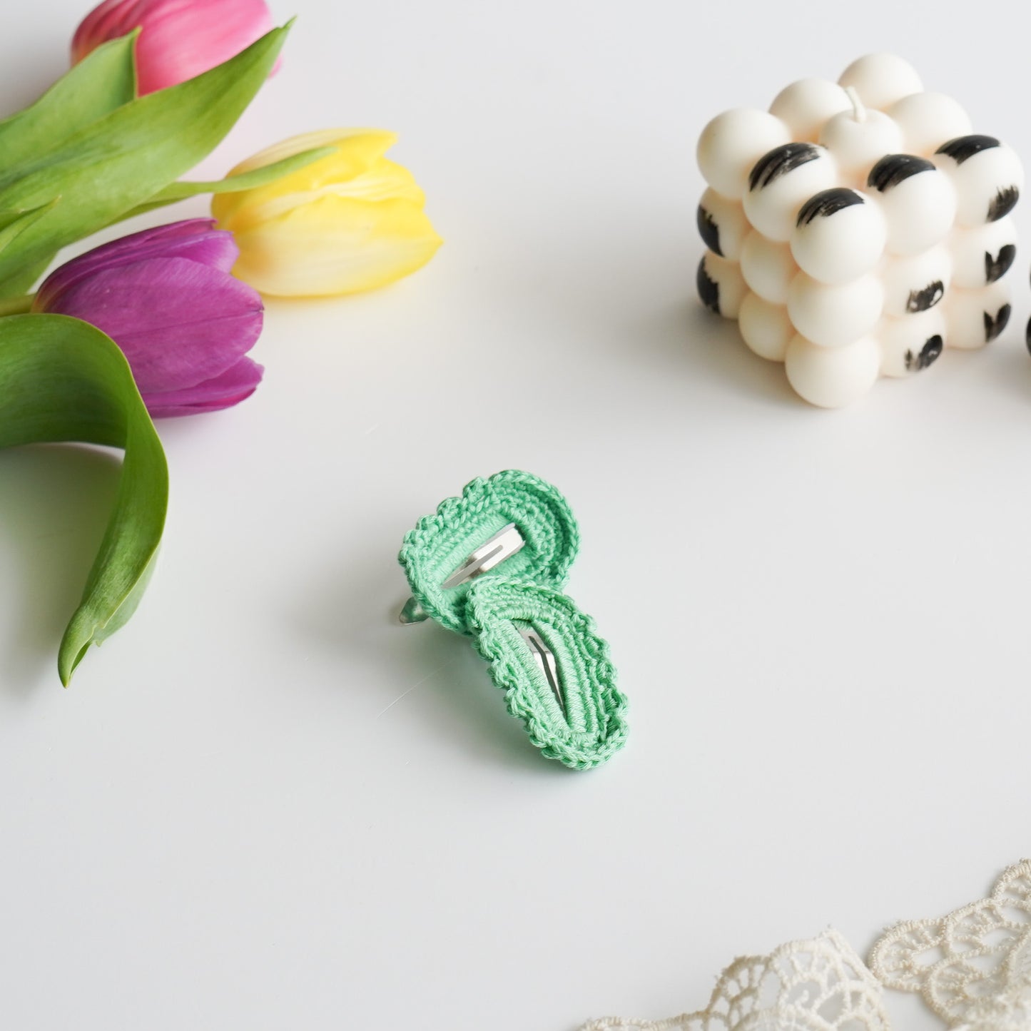 Crochet Hair Clips- Ombré