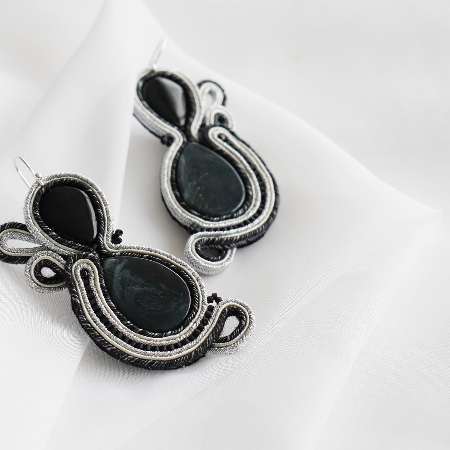 Soutache Earrings- Midnight Rain