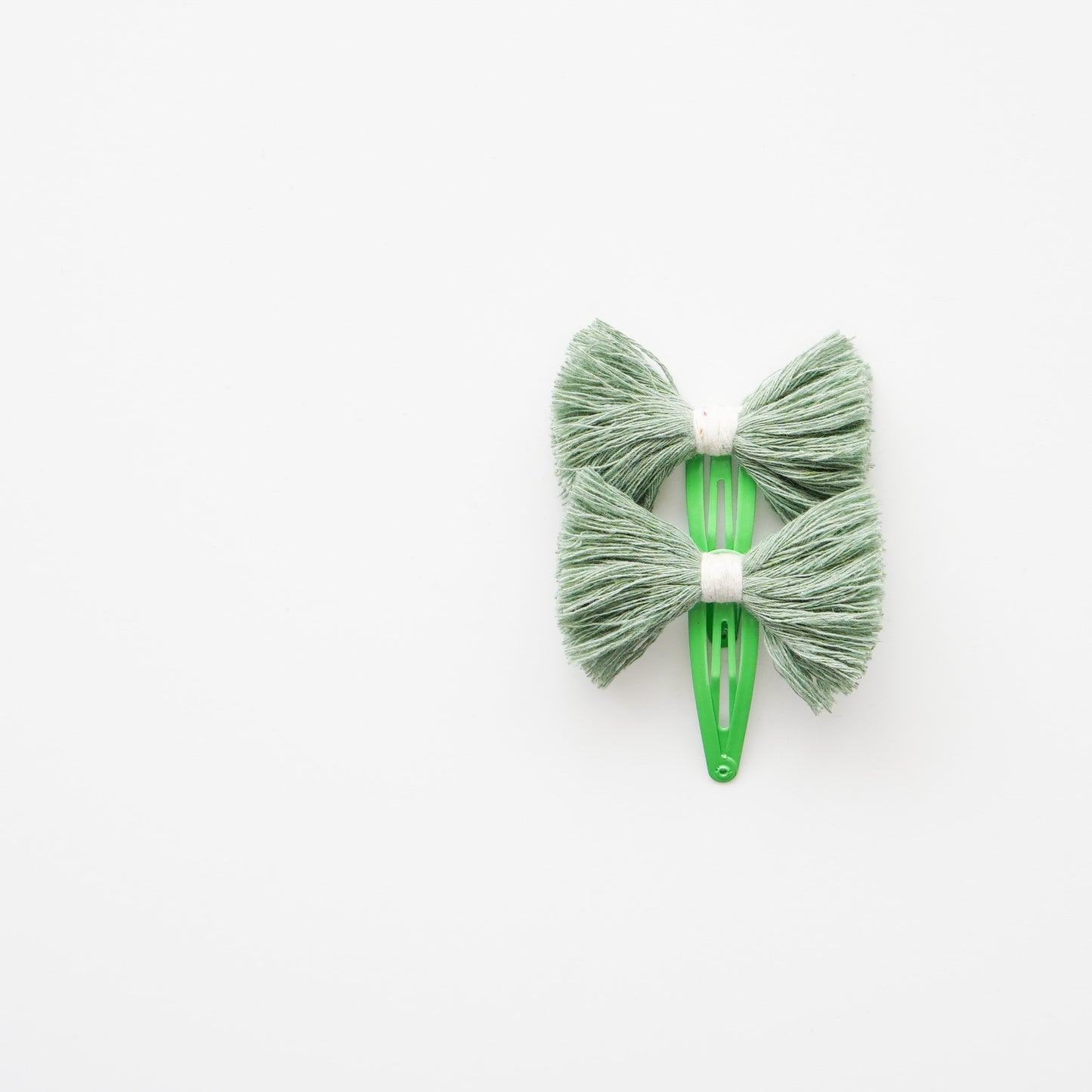 Upcycled Hair Clips fluffy- Leaves & Clouds