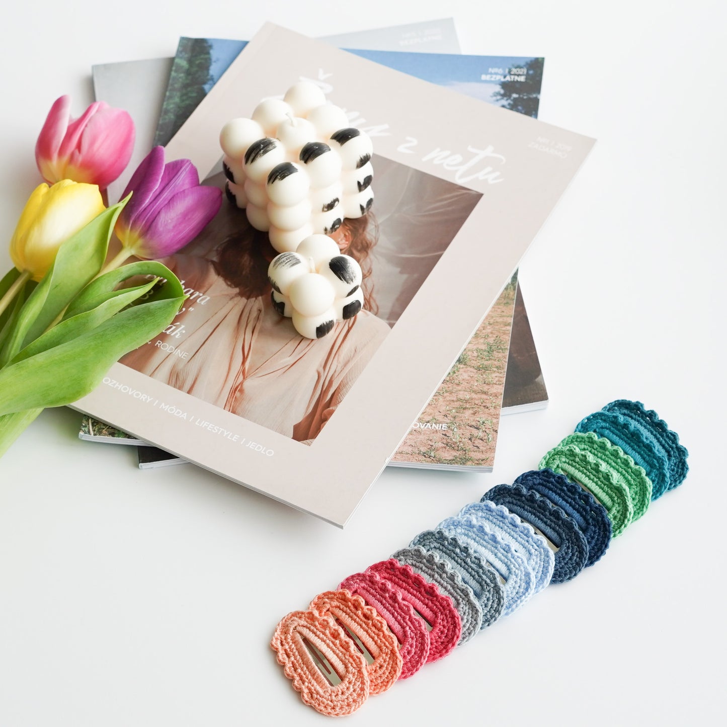 Crochet Hair Clips- Ombré