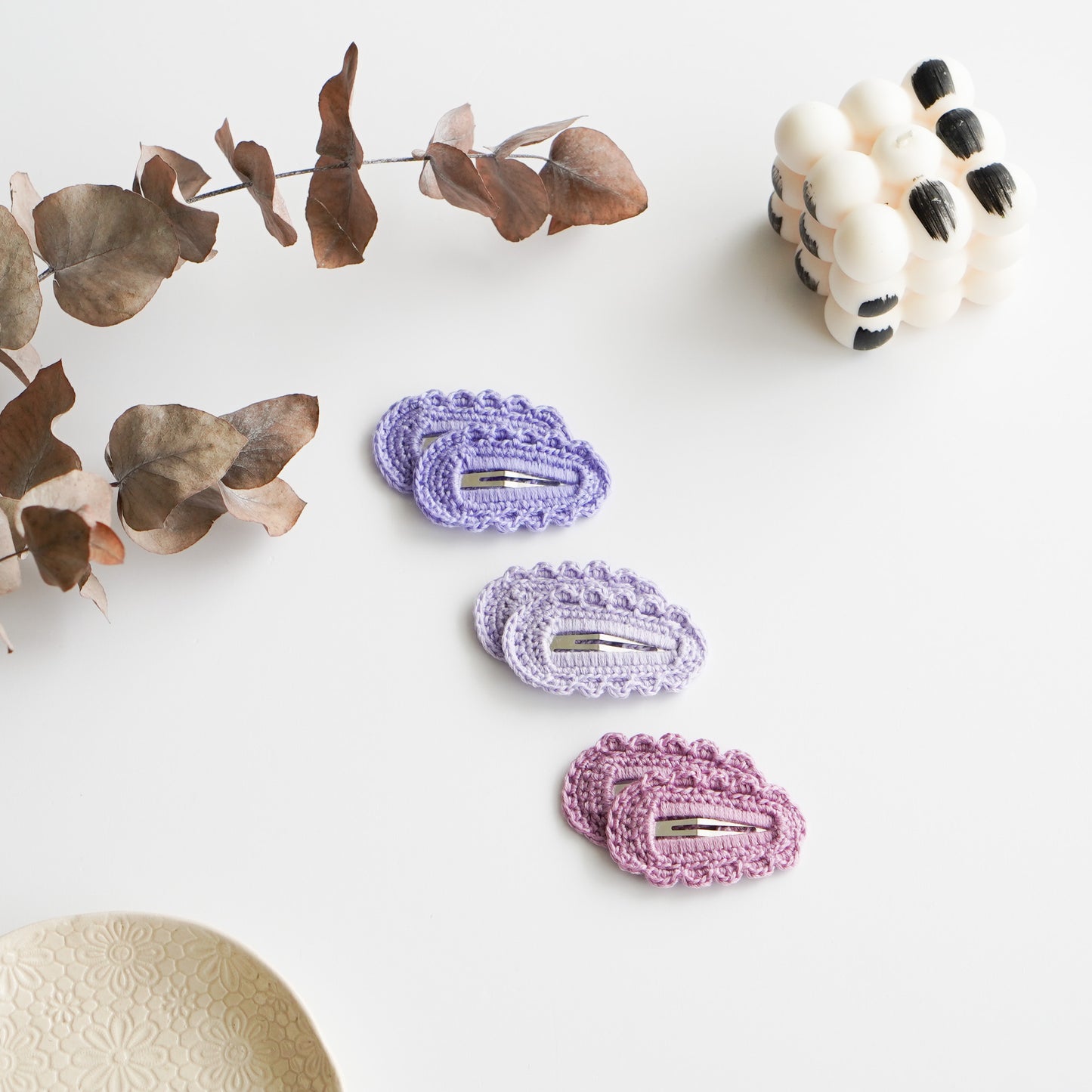 Crochet Hair Clips- Spring Flowers