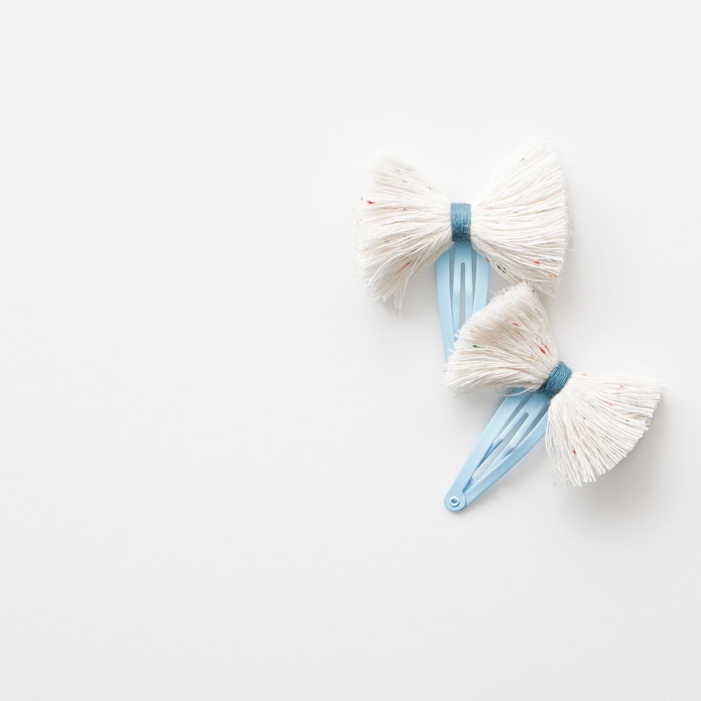 Upcycled Hair Clips fluffy- Leaves & Clouds