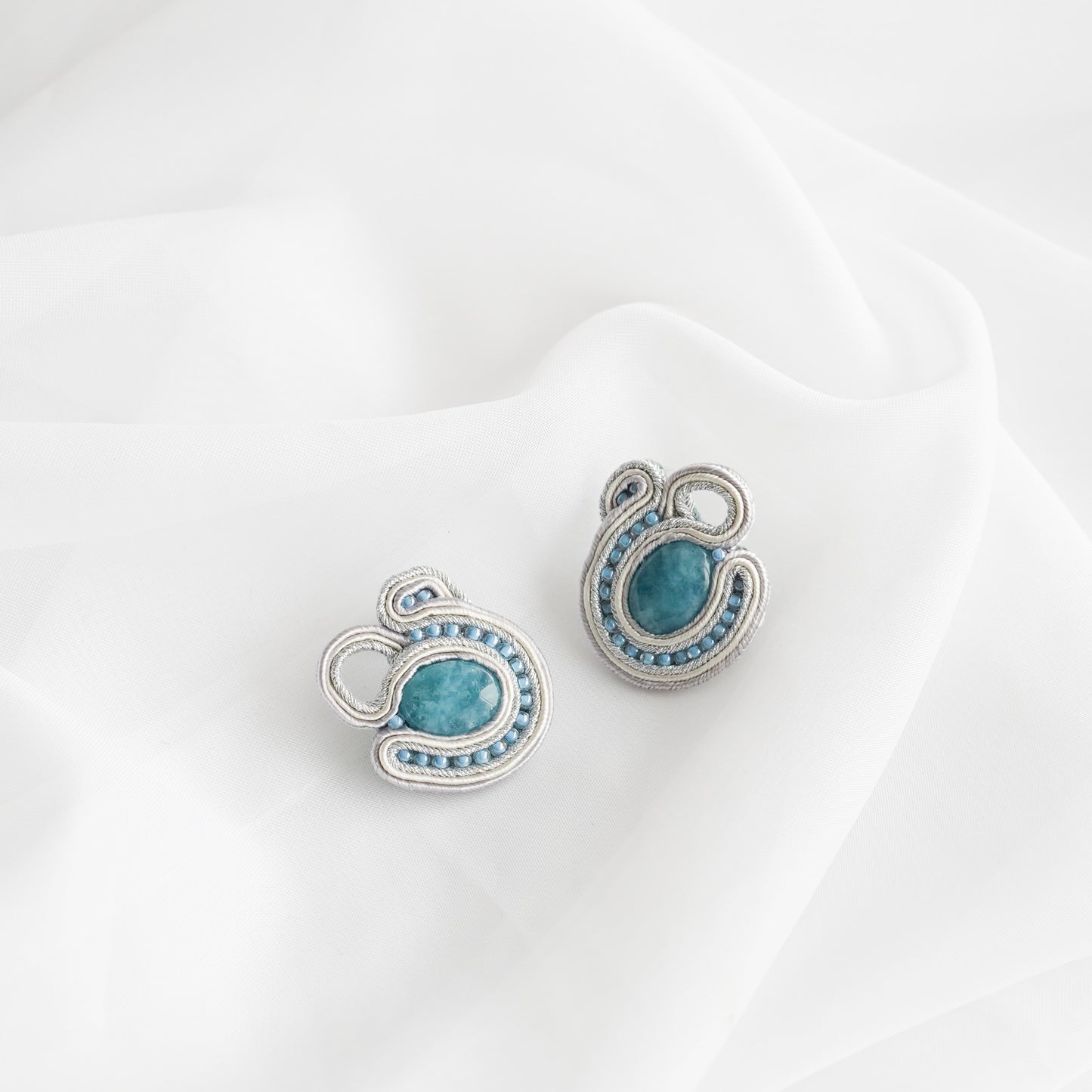 Soutache Earrings- Frost