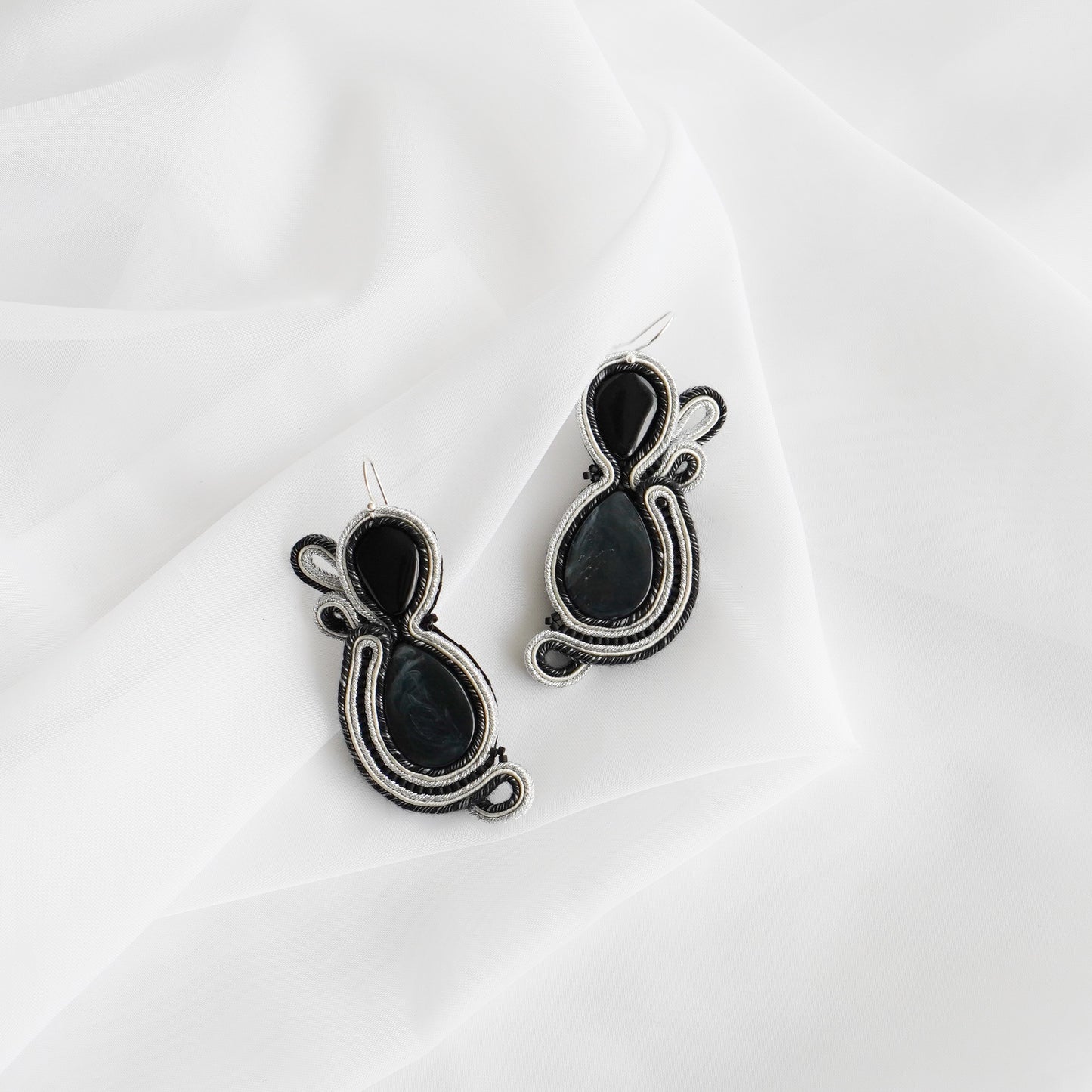 Soutache Earrings- Midnight Rain