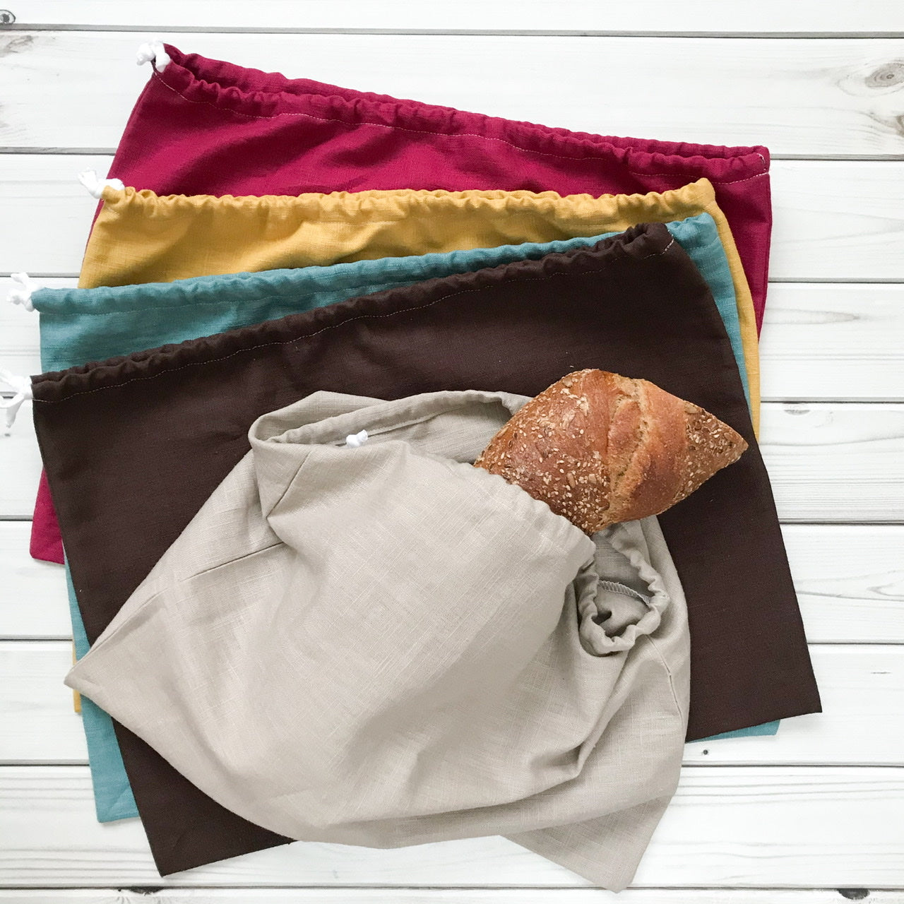 Linen Bread Bag Handmade