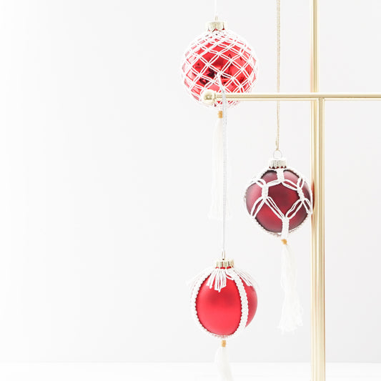 Boho Christmas Decoration- Festive Red