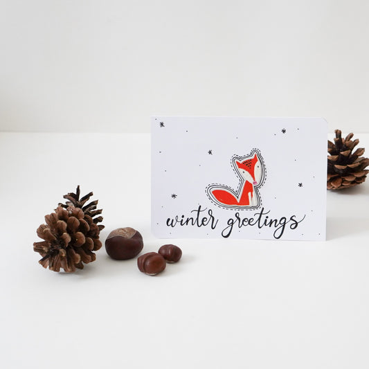 Handmade-Postcard-Winter-Greetings-Fox