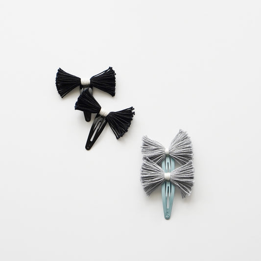 Upcycled Hair Clips- Black & Grey