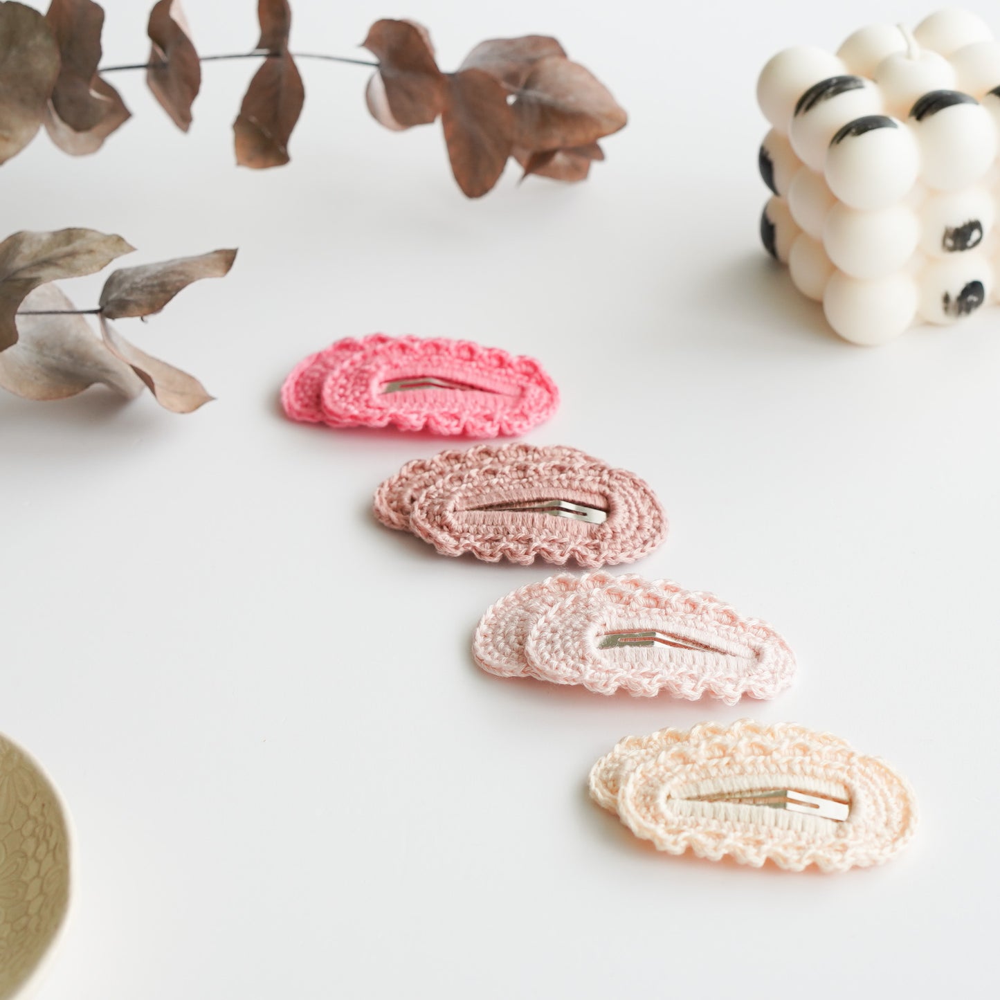 Crochet Hair Clips - Pastel Petals